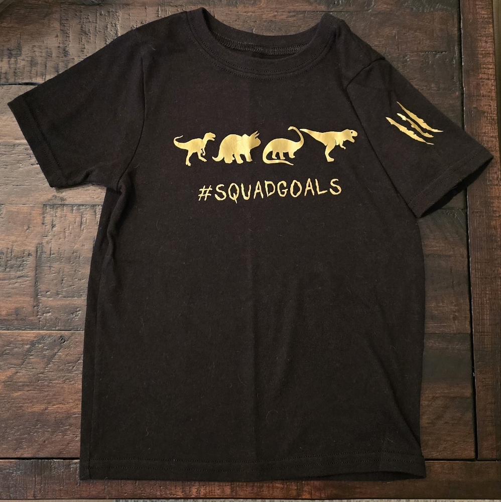 Custom Design Toddler Dinosaur Black Tshirt Size 4T